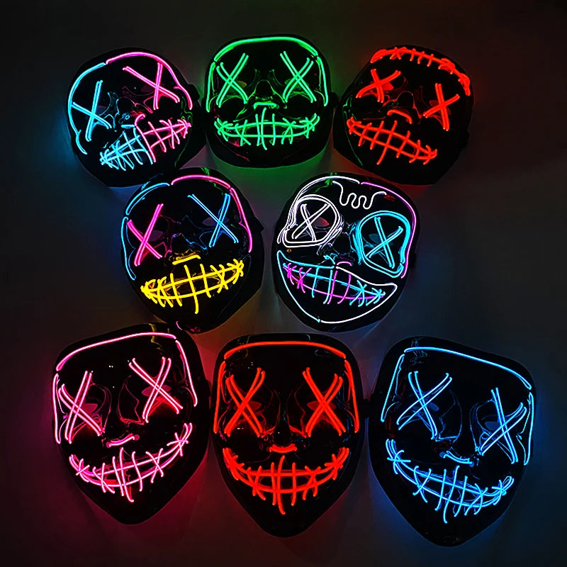 LED Purge Mask – Wireless Neon Glow Halloween Costume Mask